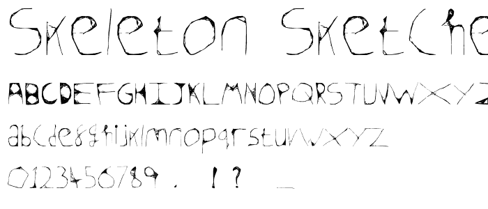 Skeleton Sketched font